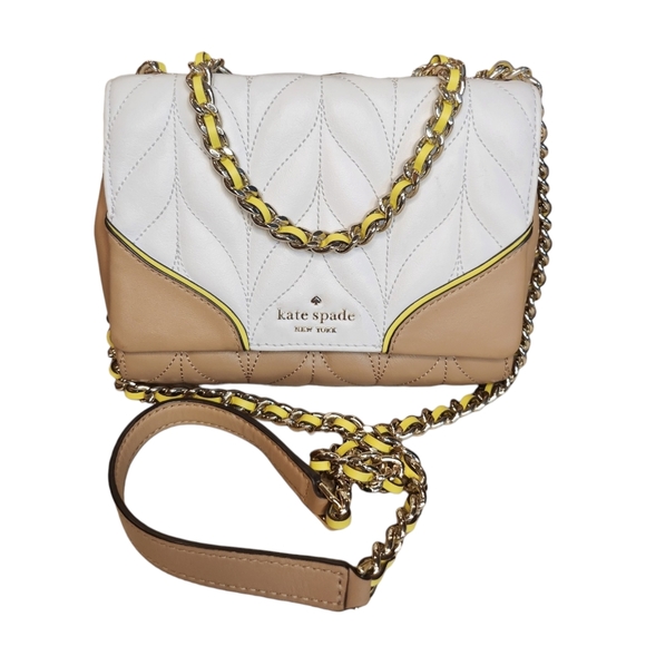 Kate Spade Emelyn Briar Lane Mini Quilted Crossbody in White/Beige - Picture 4 of 10